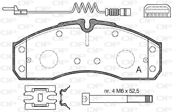OPEN PARTS Комплект тормозных колодок, дисковый тормоз BPA0651.22
